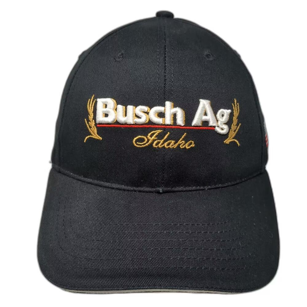 Bryan Custom Caps Busch Ag Idaho Black Baseball Cap One Size American Flag Hat